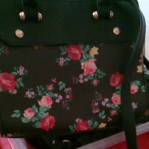 Floral Black Handbag